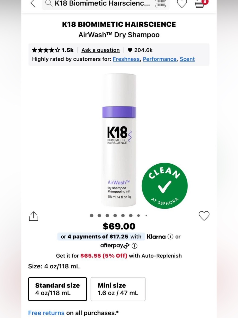 K18 AirWash Dry Shampoo